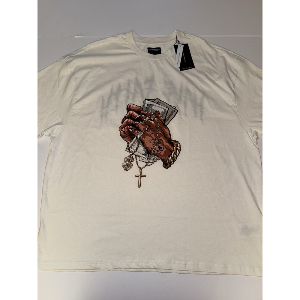 Refinery Republic Men 3XL T-Shirt Graphic White Streetwear Money Cotton Tee NWT
